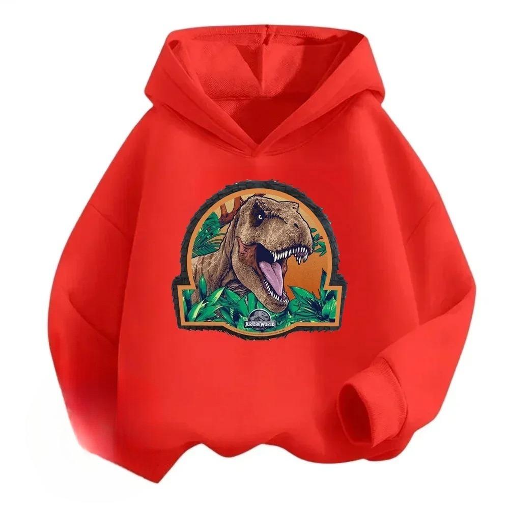 Jurassic World Cartoon Printed Children's Hoodie Autumn/Winter New Girl's Top Comfortable and Warm Hoodie
