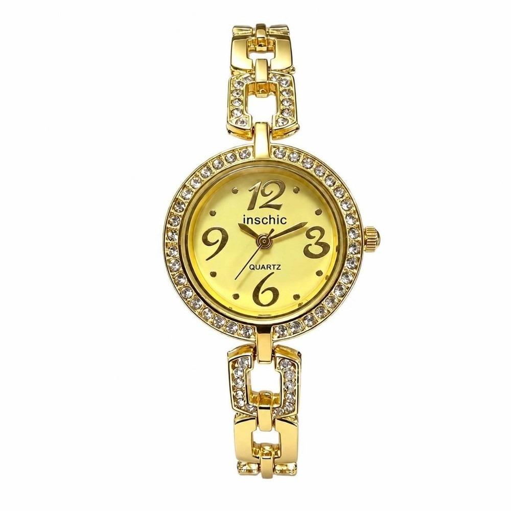Small Dial Women Watch Round Bracelet Ladies Wristwatch Luxury Diamond Inlaid Watch Daily Use