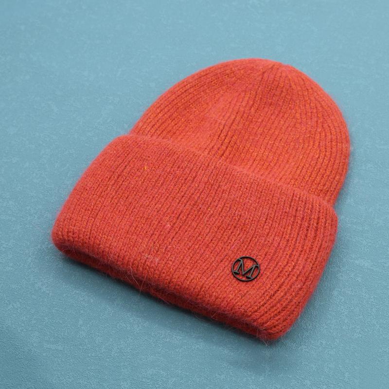 Fashion Angora Soft Cashmere Winter Hat Women Solid Rabbit Fur Beanie Ladies Thick Warm Skullies Knitted Hat