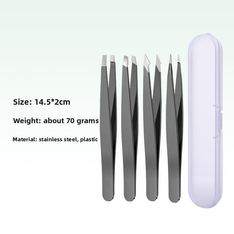 Eyebrow Clamp Eyebrow Plucking Pliers Beard Clamp Eyebrow Clamp Small Tweezers Stainless Steel Flat Oblique Eyebrow Clamp