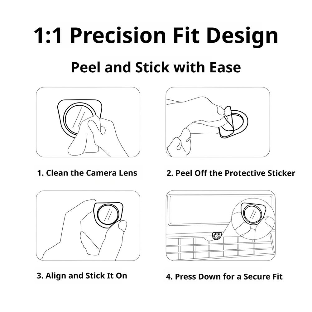 HD Tempered Glass Front Camera Protector for Tesla Model Y YL 3, Rainproof Waterproof Anti-Scratch & Drop Protective Cover