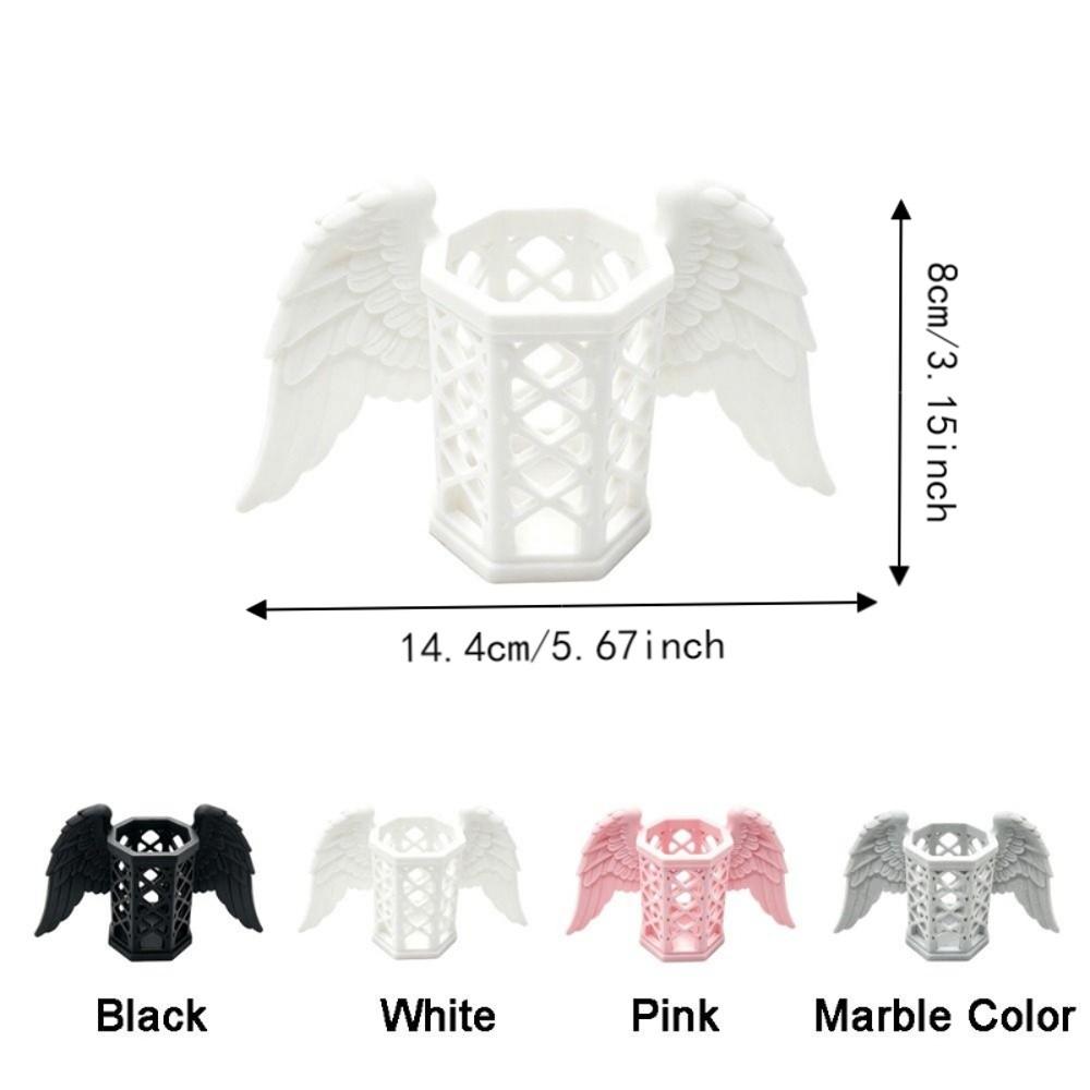 Stable 3D Printed Pen Stand Plastic Desk Organizer Multi-functional Angel Wings Pen Holder Bedroom