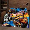 Retro Hot W-Wheels Cartoon Racing Car Flannel Blanket,Ultra Soft Warm Plush Throw for Home Bedroom Bed Sofa Cover Picnic Kids