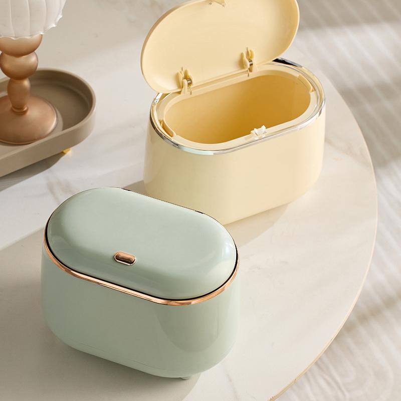 Mini Trash Can With Lid Small Trash Can Desk Trash Can Countertop Tiny Desktop Waste Garbage Bin Commercial Office Wastebasket