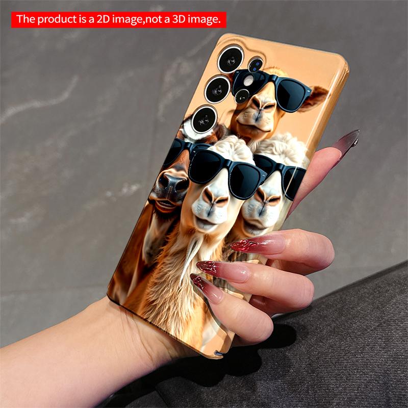 2DFlat Samsung phone case Sunglasses Squad: Camels & Cow Cool Combo Applicable to Galaxy S22 S23 S24 S25ULTRA S26 A12 A13 A14 A15 A16