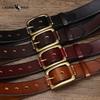 Gürtel Koreanischer Stil Schlichte Mode Echtes Leder Erste Schicht Reine Rindsleder Retro Kupferschnalle Arbeitskleidung Jeansgürtel