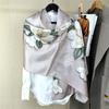 53*170cm High-grade 100% Mulberry Silk Scarf Lotus Luxury Shawl Neckerchief Gift Spring Autumn for Women