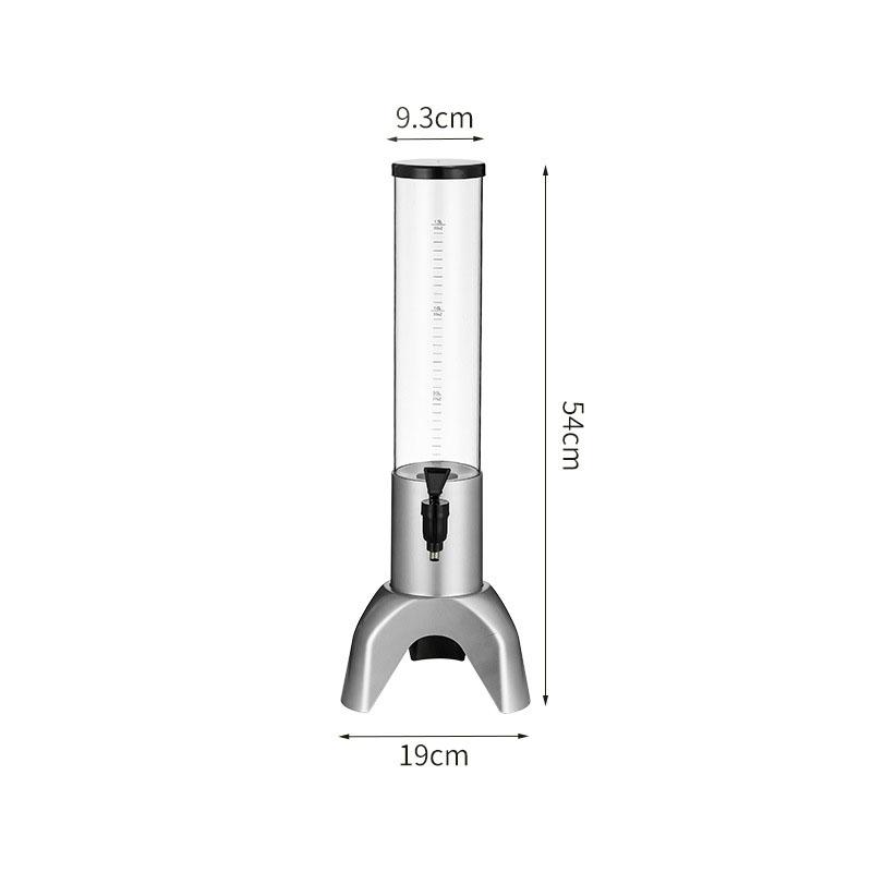 1.5L/3L Beer Dispenser with Tap Large Capacity Tabletop Juice Beverages Tower Drinks Container for Home Party Bar Restaurant