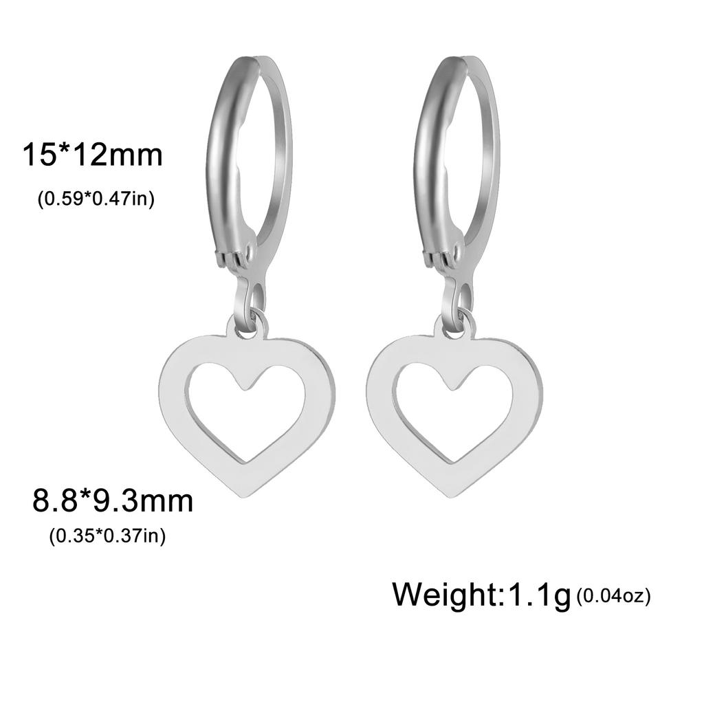 Golden Pendant Hoop Earrings with Heart Hexagon Snake Cross Butterfly Flower Bird Jewelry Gift