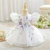Girls' Formal Princess Dress - Floral Lace Mesh with Flower Detail, Ideal for Weddings