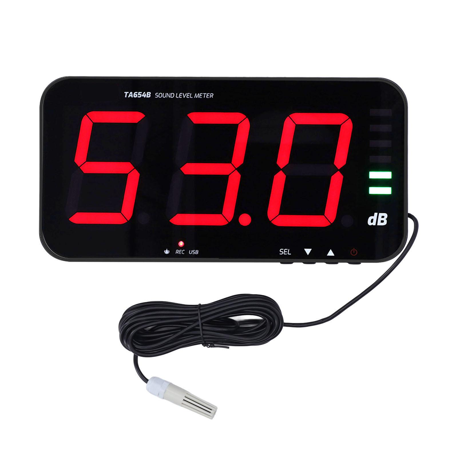 

13-дюймовый экран измеритель уровня звука настенный цифровой считыватель децибел сигнализация окружающего шума TA654B