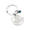 Stainless Steel Keaychain Aunt Appreciation Mothers Day Jewelry Round Pendant Keyring for Aunt Godmother Present
