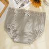 Women's Pure Cotton Bottom Crotch High Elasticity Lace Sexy Underwear, Breathable Mid Waist Lightweight Briefs
