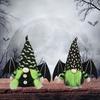 1Pc Halloween Decor Elf Decoration Gnome Dolls Party Supplies Handmade Plush Doll with Bat and Spider Patterns with Bat Wings