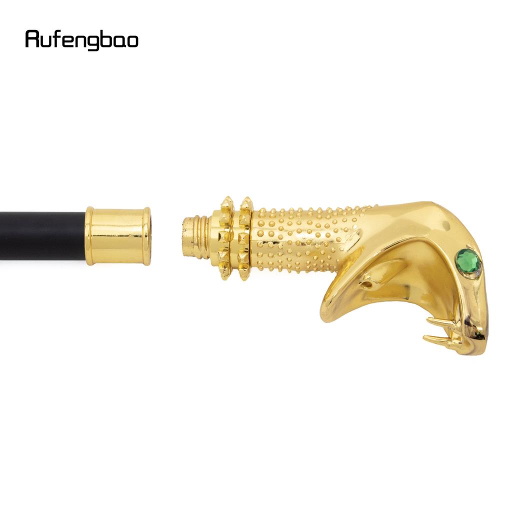Golden Luxury Snake Cobra Green Eyes Fashion Stick Party Decorative Walking Cane Knob Walking Stick 92cm Performance Stage Cane