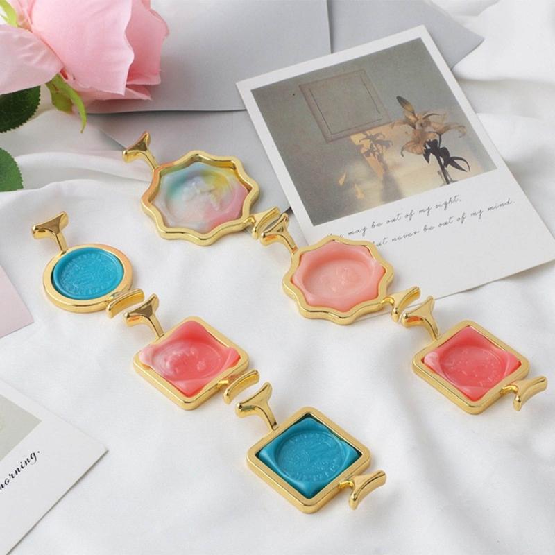 Feuerfarbe Wachssiegel Metall Wachssiegelform Runde Blumenform Umschlag Einladung Dekoration