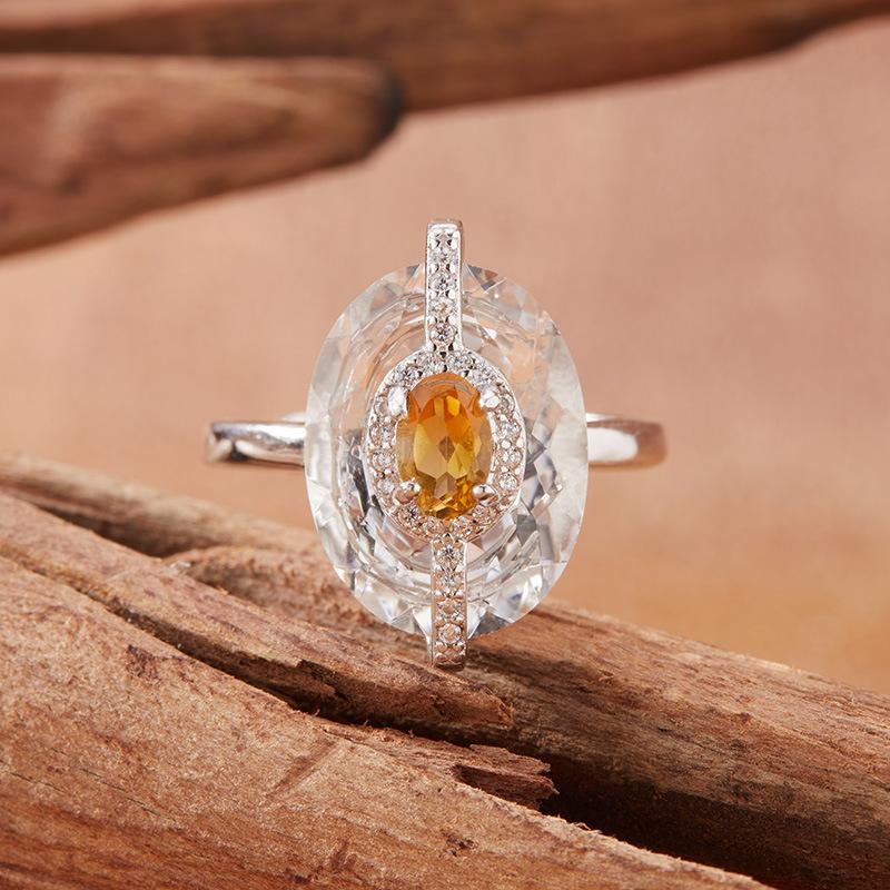S925 Sterling Silver Natural Tanzanite White Crystal Colored Treasure Necklace Women'S Niche Design High-End Pendant