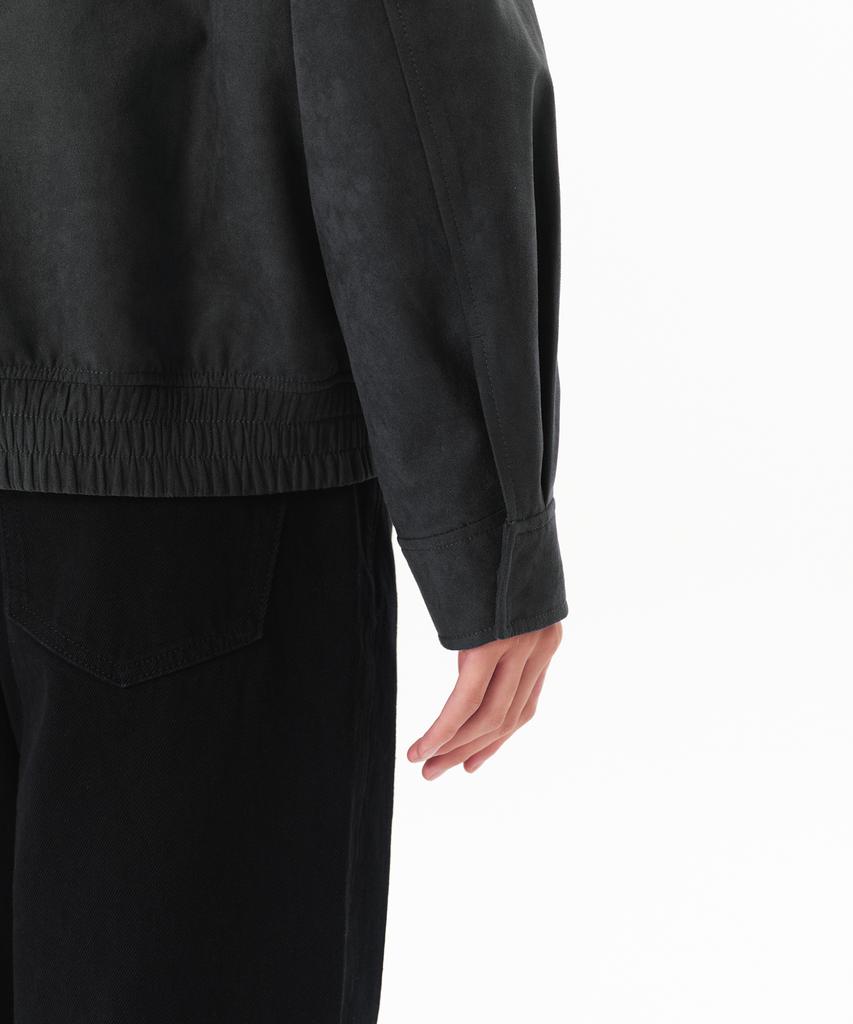 Musinsa Standard Synthetic Suede Minimal Blouson Jacket [Dark Grey]