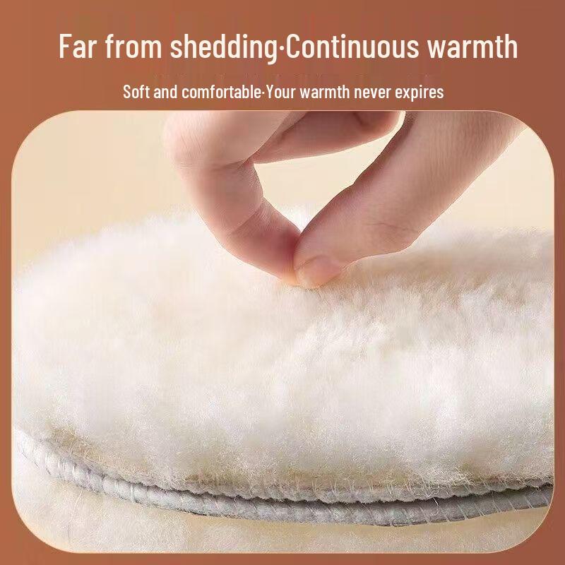 Dicke Woll-Einlegesohlen: Atmungsaktive, schweißabsorbierende, geruchshemmende Leder-Pelz-Mischung, mit Fleece gefüttert für Herren- & Damen-Schneestiefel