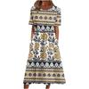 Women's Casual Dresses Printed Dresses Summer Dresses Printed Pleated Round Neck Midi Dresses Basic Classic Outdoor Daily Short Sleeve Loose Dresses