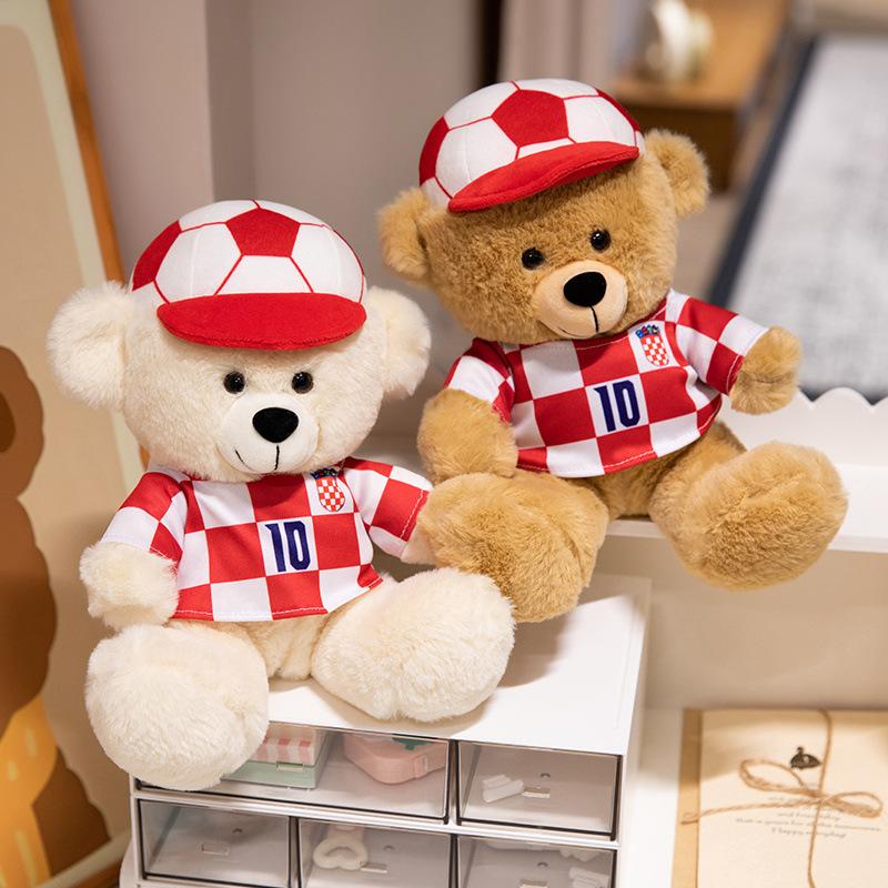 New Cute Teddy Bear Plush Soccer Basketball Doll Jersey Bear Doll Men and Women Pillow Gift Doll