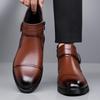 Fashion Fashion Casual Business Leather Boots for Men Solid Color Buckle Designer Shoes Male Autumn Winter Antiskid Work Boots Man