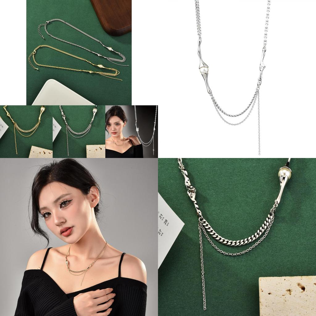 Stilvolle Quasten-Perlenkette mit einzigartigem Lagen-Design und hochwertigen Perlen-Einlagen für Damen