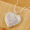 1pc Silver Plated Exquisite Hollow Heart Pendant Necklace For Fashion Women Charm Wedding Gift Jewelry Accessories