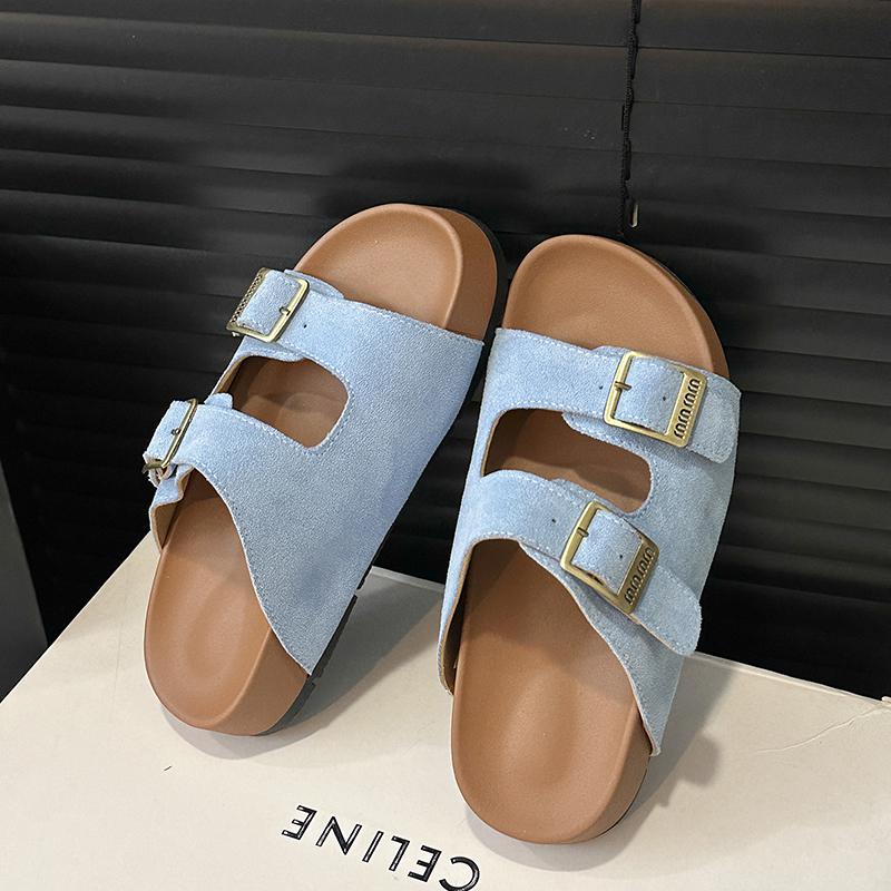 2025 Women Flat Casual Slippers Ladies' Casual Simple Hasp Flat Base Slippers Large Size Comfortable Non-slip Women Slippers