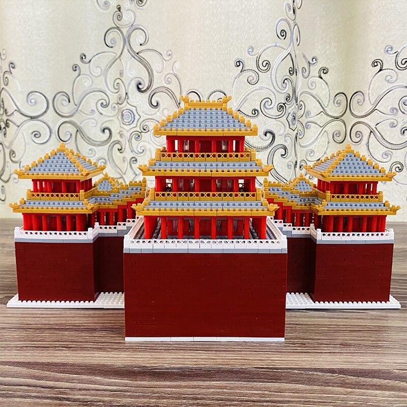 8019 World Architecture Ancient Epang Palace 3D Model DIY Mini Diamond Blocks Bricks Building Toy for Children No Box