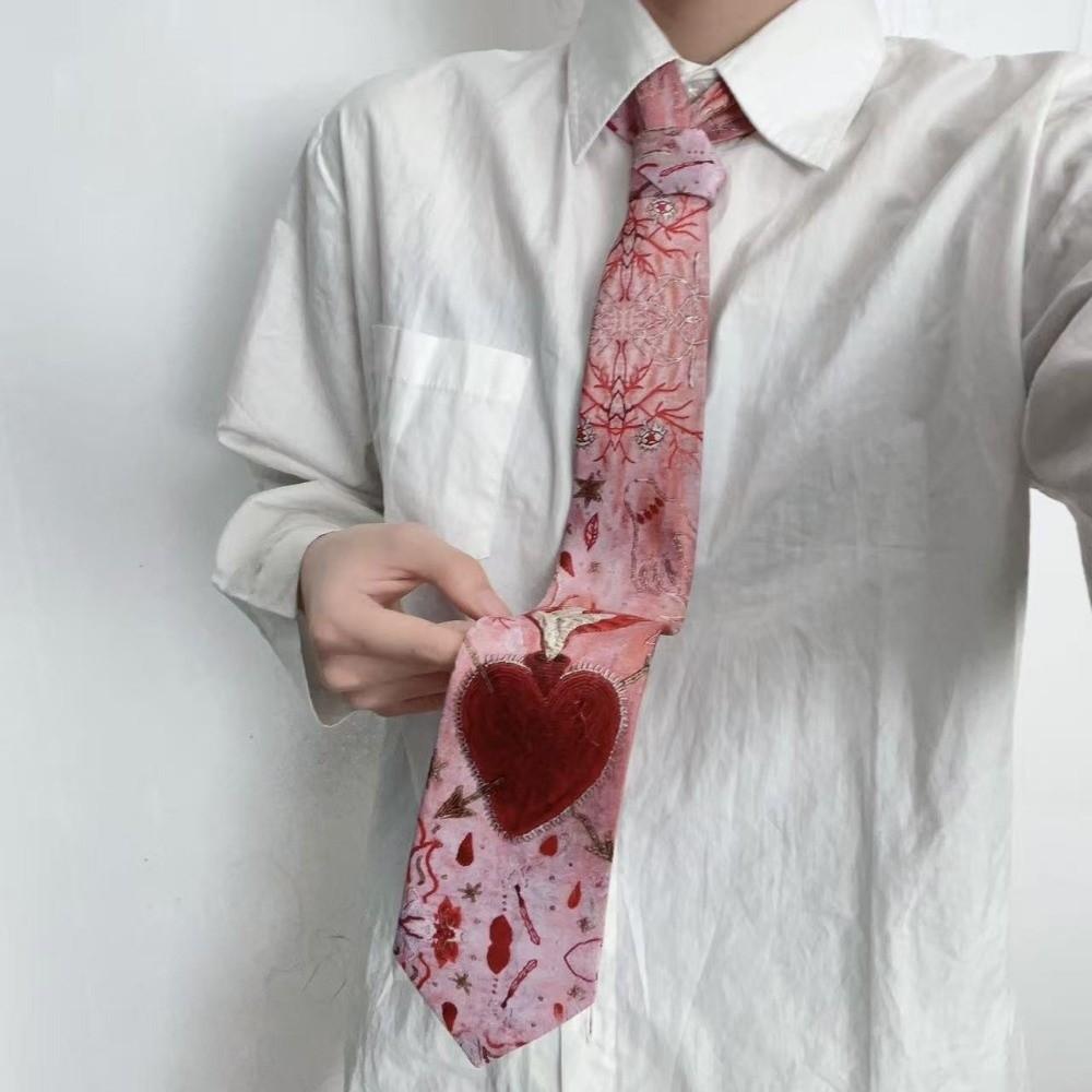 Printing Y2K Neckties Heart Shirt Neckties Fashion Neck Tie  Students