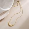 a【86014】 square necklace gold