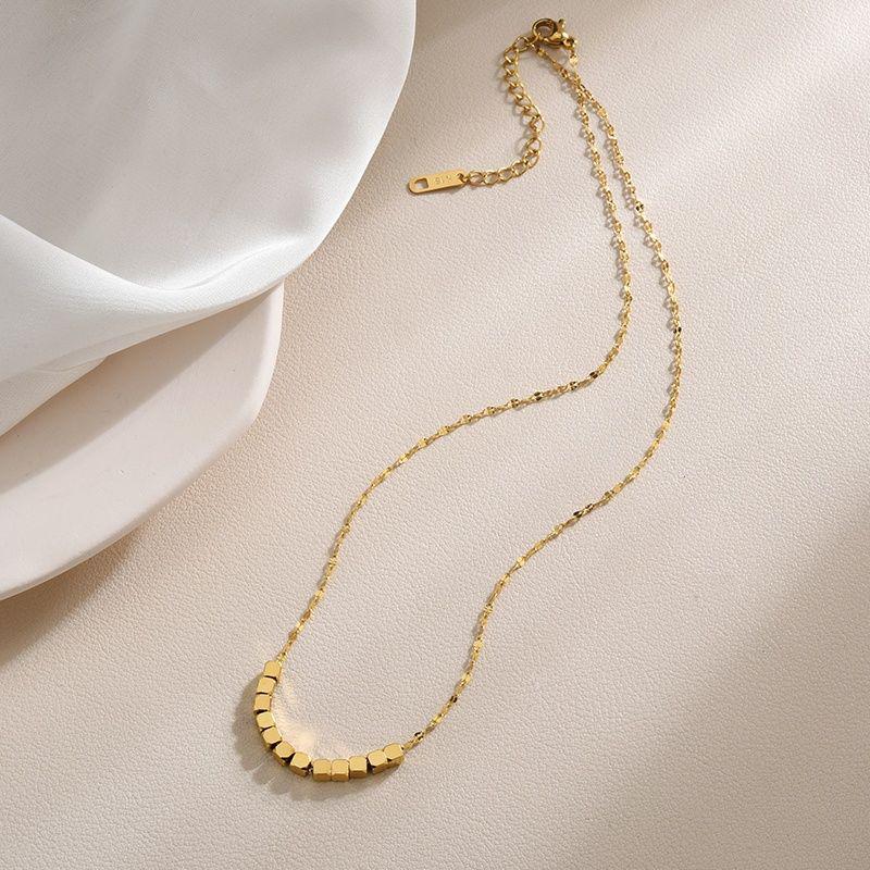 

Геометрическое квадратное ожерелье из титановой стали: Минималистичная цепочка на ключицу