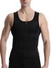 Men's Plus Size Tummy Control Waist Trainer Vest - Sweat Enhancing Fitness Shaper with Zipper