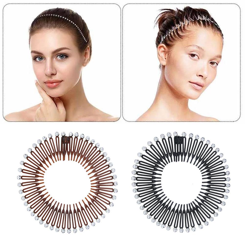 4 Pcs Elastic Hair Band Rice Noodle Comb Spring Wig Comb Fashion Hair Band Hair Combs