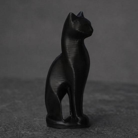 Cat Figurine, 3D Printed Small Cat Sculpture, Collectible Animal Desktop Ornament for Home Shelf Decor, Gifts for Cat Lovers