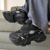 Auge des Schwarzen Lochs Unsichtbare Höhensteigerung 1CM Darth Vader Herbst Netz Atmungsaktive Schuhe Plateau Retro Papa Schuhe