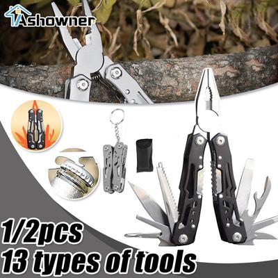Portachiavi Mini Coltello Coltellino Tascabile Pinze Pinze Pieghevoli Pinze Pieghevoli Coltello con Lama Pieghevole 13 Tipi di Acciaio Inossidabile Multi-tool