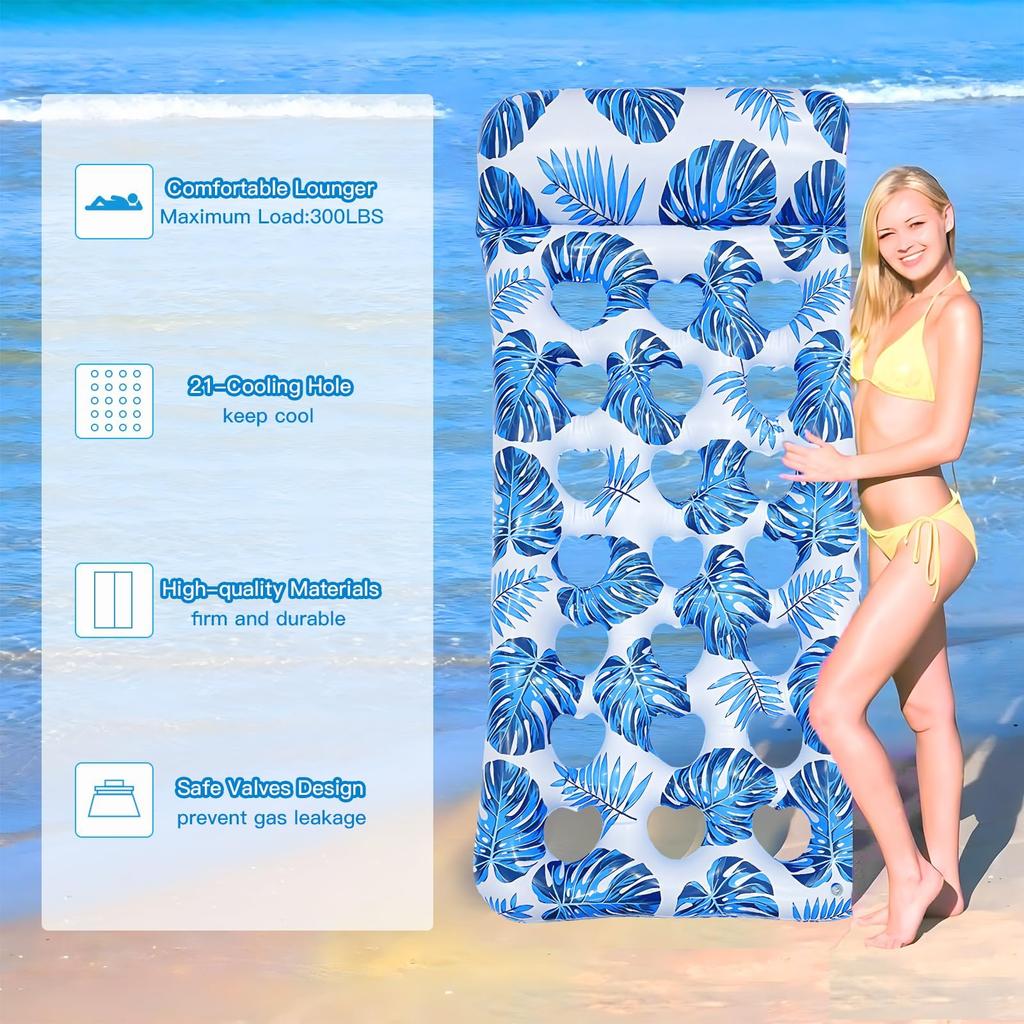 Float for Water Water Float Water Adults, Hammock, Mat, Pool, Float, Boat, Play, Beach, 18088CM (Blue)