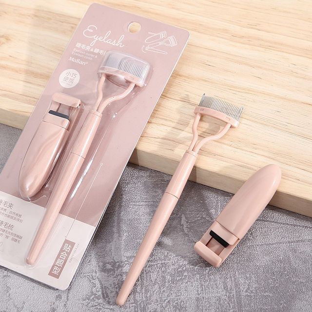 Чою - Набор: Зажим для ресниц + Расческа для ресниц Partial Eyelash Curler & Eyelash Comb - Pink