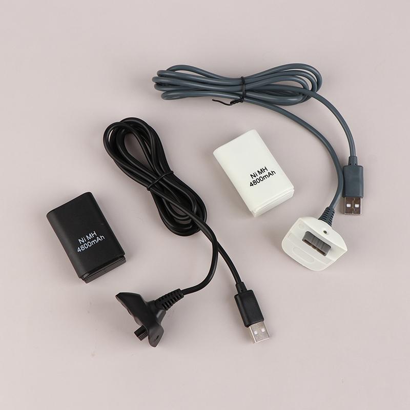 For Xbox 360 Wireless Game Controller Gamepads Replacement Battery Pack With Charging Stand+Charging Cable+2X4800Mah Batteries