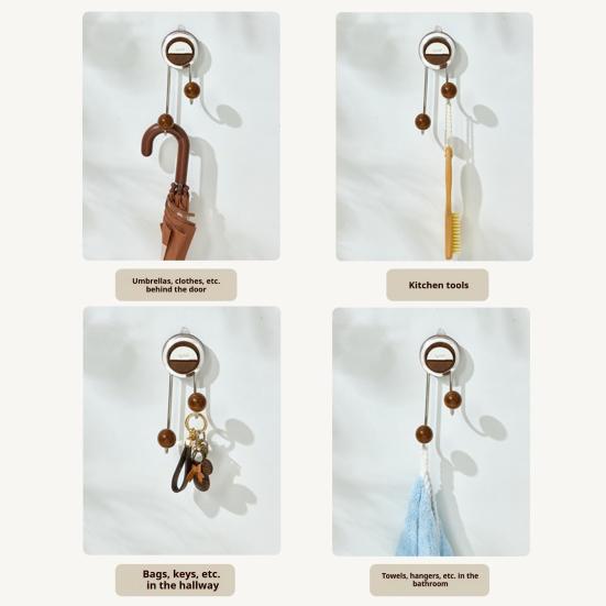 Hook Load-Bearing Non-Slip Wall Hook with Vacuum Suction Cup Reusable Wall Hook for Bathroom Kitchen Porch