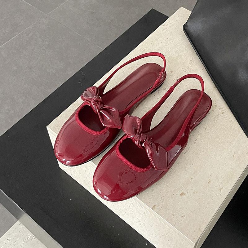 

Мода Мода Круглый Носок Женские Балетки Сандалии Обувь Слипоны Бабочка Женские Неглубокие Женские Балетки Сандалии Обувь Большой Размер 43 леди 35 красный