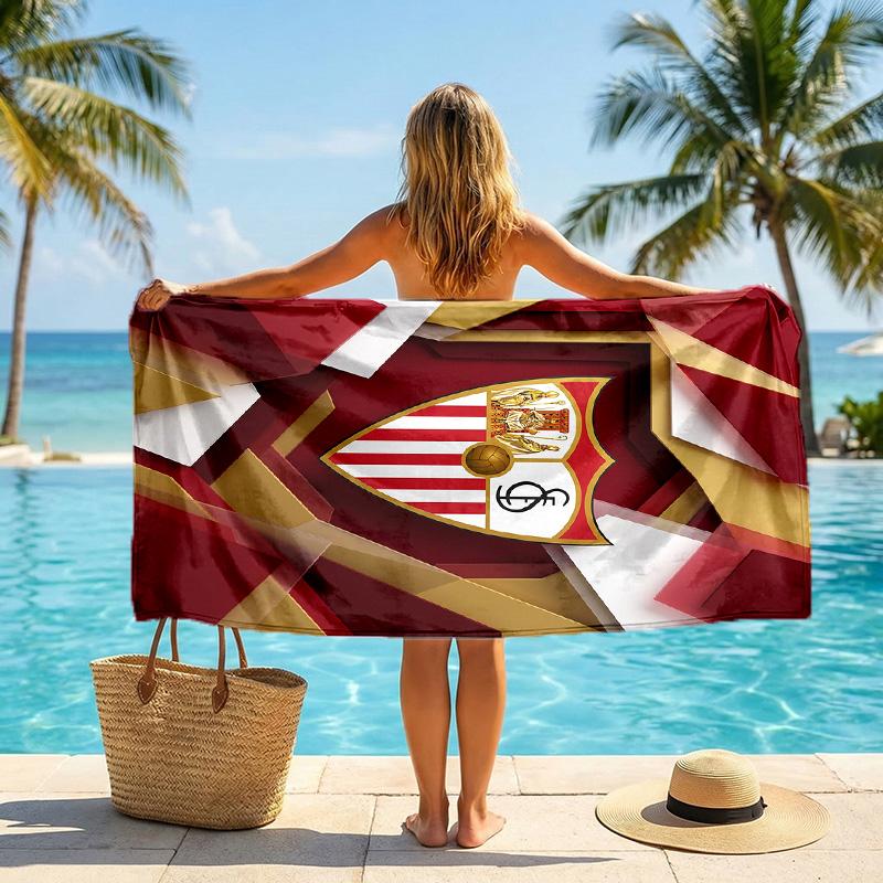 Asciugamano da Spiaggia Sevilla FC ad Asciugatura Rapida in Microfibra Assorbente Portatile da Viaggio per Nuoto