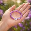 Delicate Beaded Jewelry for Charity Breast Cancer Awareness Bracelets, Ribbon Charm Beads Meaningful Commemorative Bracelet Elastic Bracelet,
