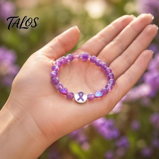 Delicate Beaded Jewelry for Charity Breast Cancer Awareness Bracelets, Ribbon Charm Beads Meaningful Commemorative Bracelet Elastic Bracelet,