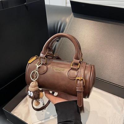 Borsa Piccola Portatile - Borsa Rotonda Moda Retro - Borsa a Tracolla di Alta Gamma e Versatile
