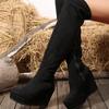 2025 Autumn-Winter New Over-the-Knee Stretch Boots - Women's High-Shaft Thick-Soled Solid-Color Fashion Boots