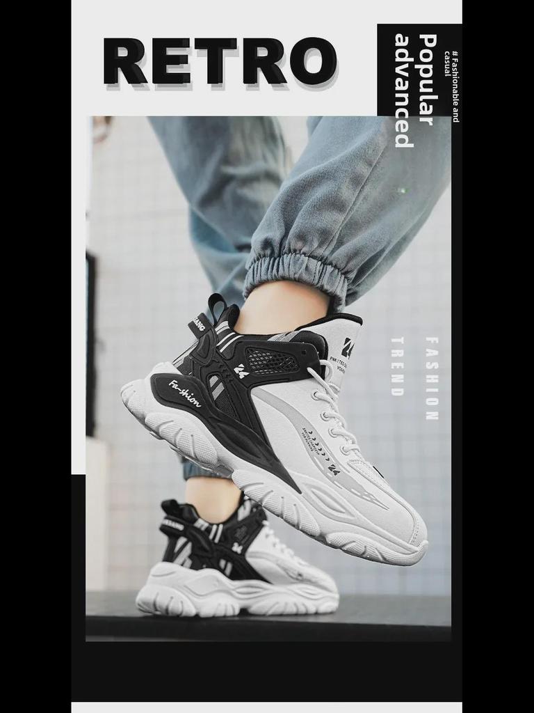 Men's High-Top Leather Sports Shoes for Autumn/Winter - New Fashion Casual Design