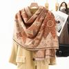 Ethnic Style New Cashmere Feel Scarf Shawl Women's Foreign Wear Travel Warm Autumn and Winter Scarf Shawl